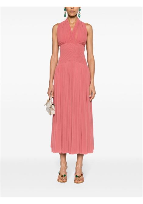 Abito maxi in rete con scollo all'americana in rosa - donna PHILOSOPHY DI LORENZO SERAFINI | A040421180182